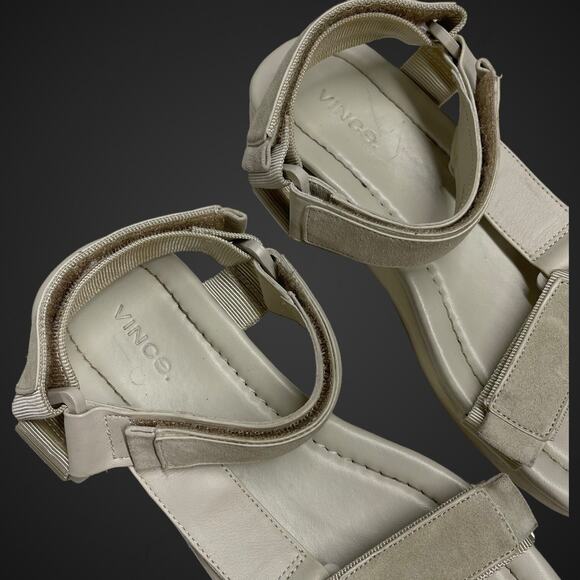 Vince Sandals Strappy Flatform Size 6.5 Comfortable Bone Off White - Picture 2 of 8